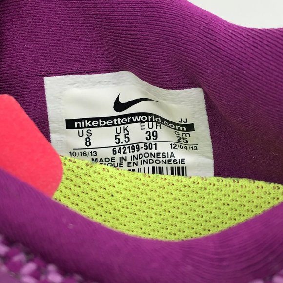 Nike Purple-Red Free 5.0 Athletic Shoes | Lace-Up Closure - Picture 6 of 7